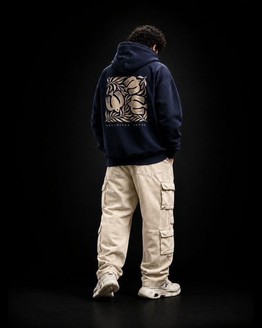 Men’s Oversized Streetwear Hoodie with Artistic Back Print