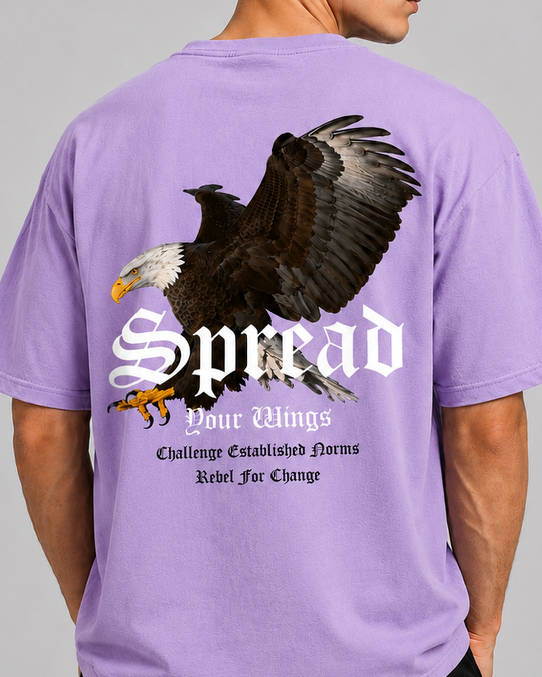 Lavender Urban Streetwear Graphic T-Shirt