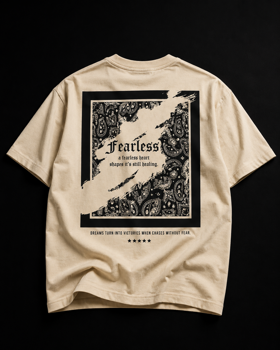 Men’s Casual Oversized T-Shirt | Fearless Print Cotton Streetwear Tee