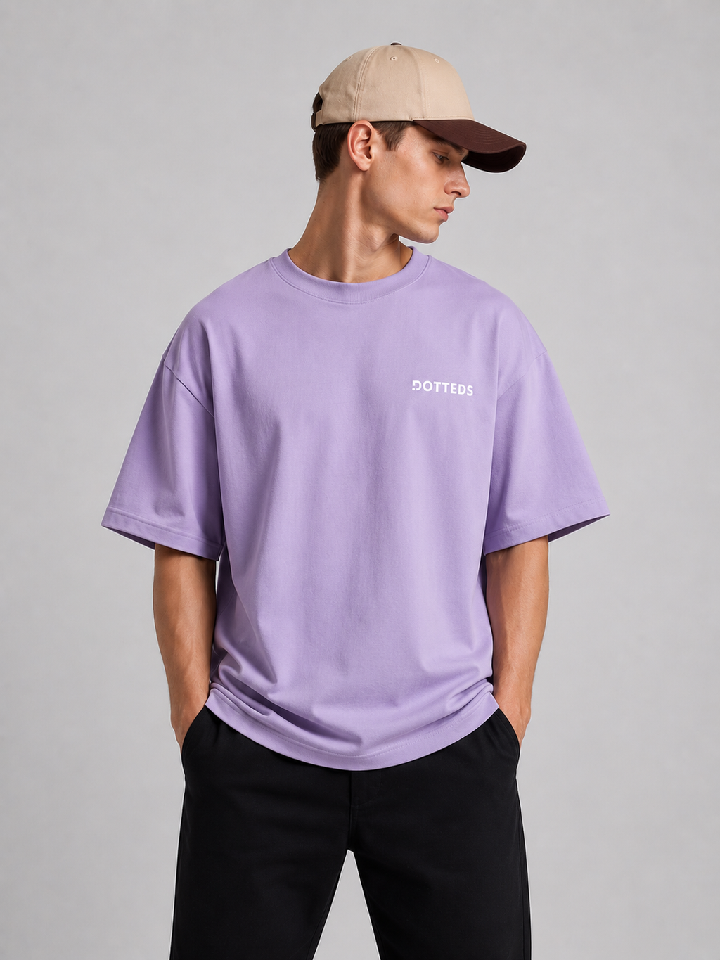 Lavender Minimal Typography Back Print Tee