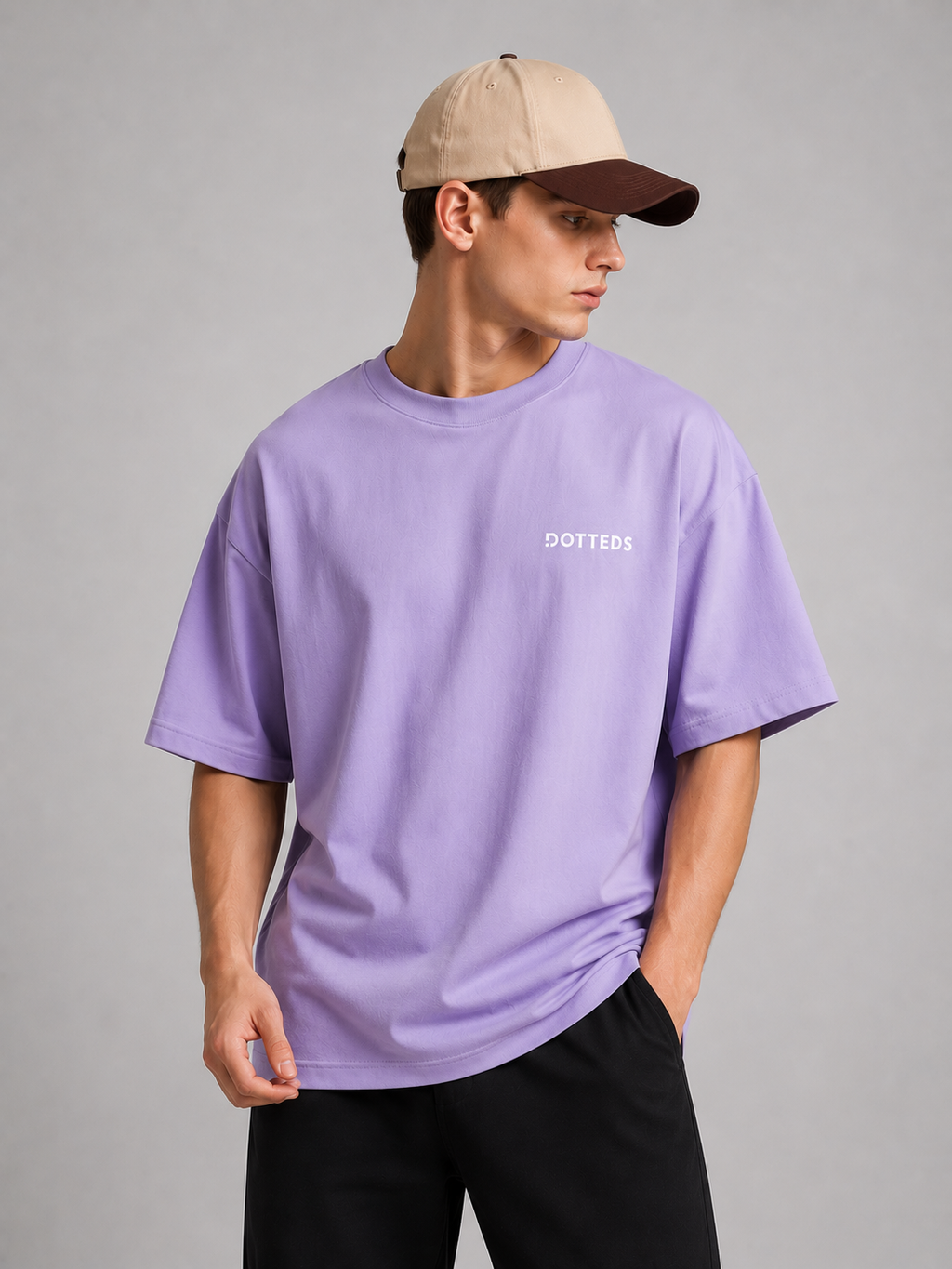 Lavender Minimal Typography Back Print Tee