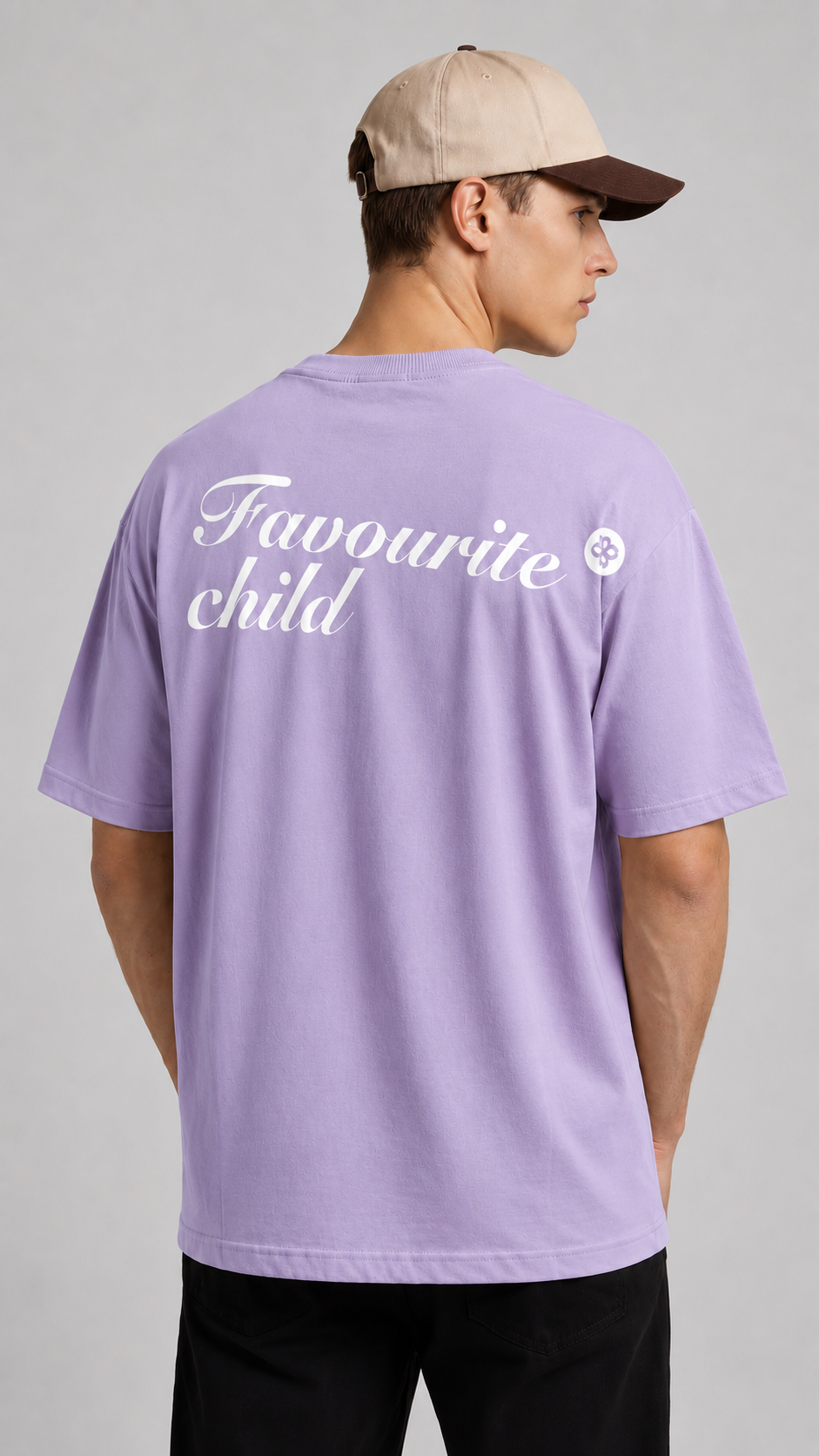 Lavender Minimal Typography Back Print Tee