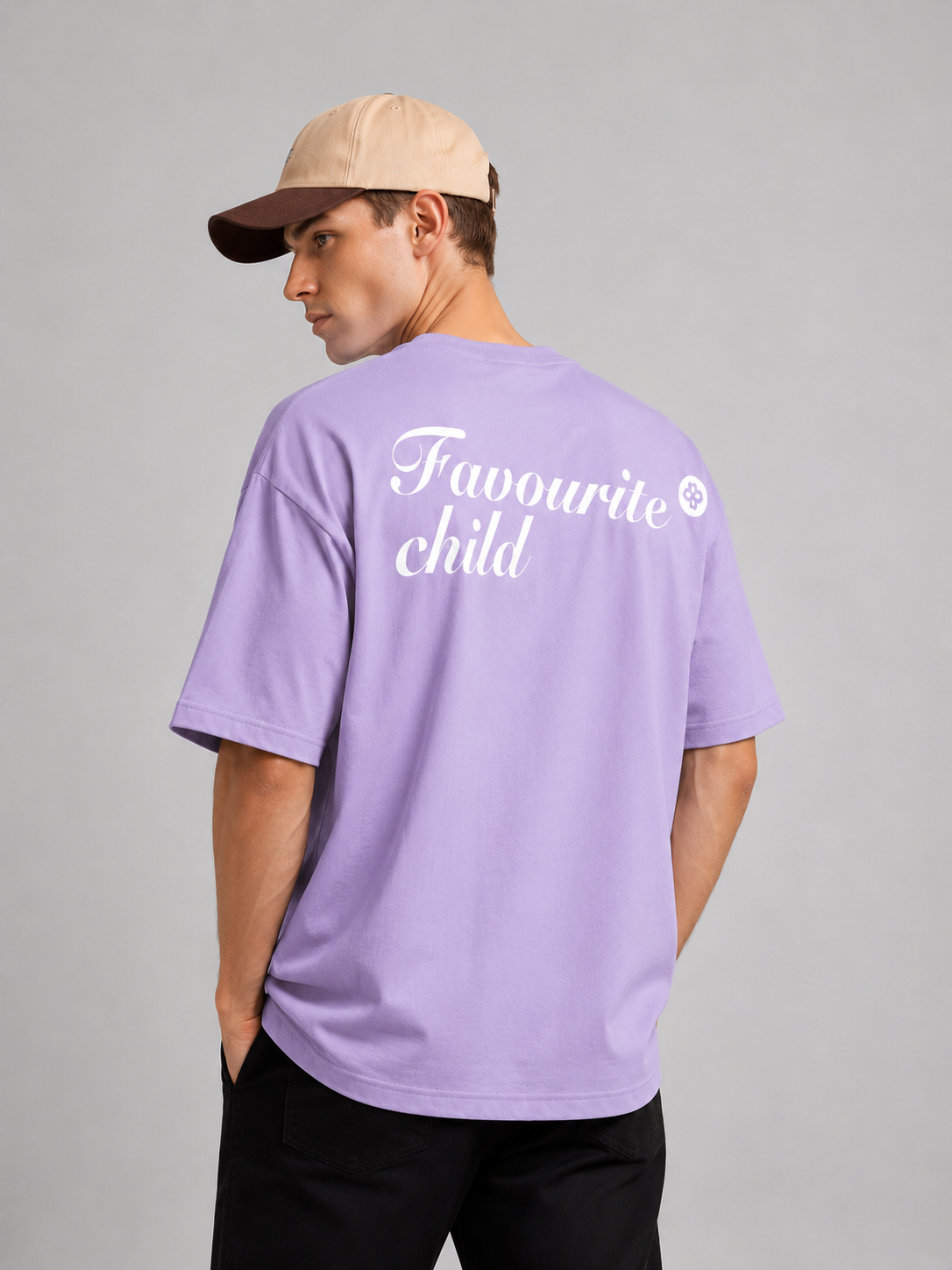 Lavender Minimal Typography Back Print Tee