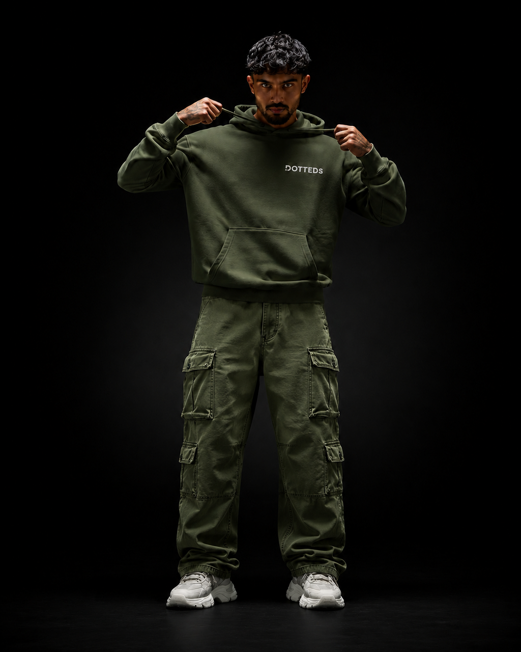Men’s Olive Green Oversized Hoodie – California Streetwear Design