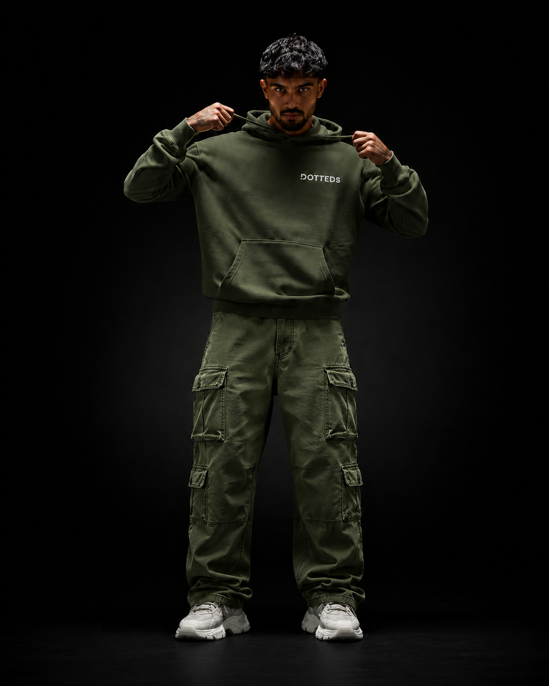 Men’s Olive Green Oversized Hoodie – California Streetwear Design