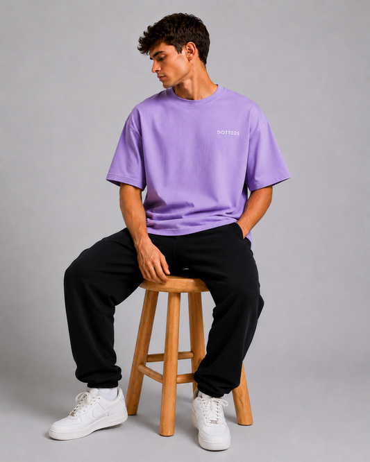 Lavender Urban Streetwear Graphic T-Shirt