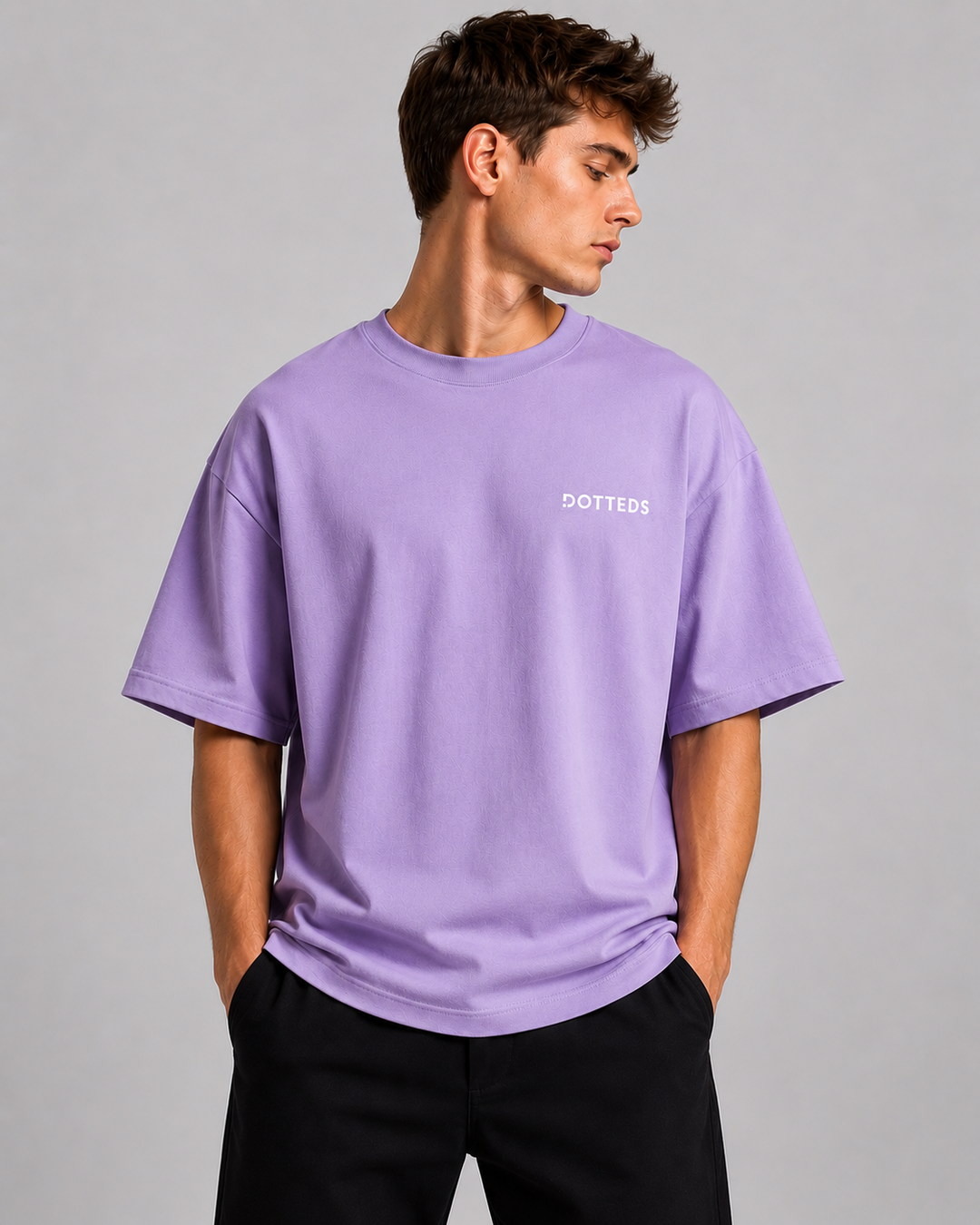 Lavender Urban Streetwear Graphic T-Shirt