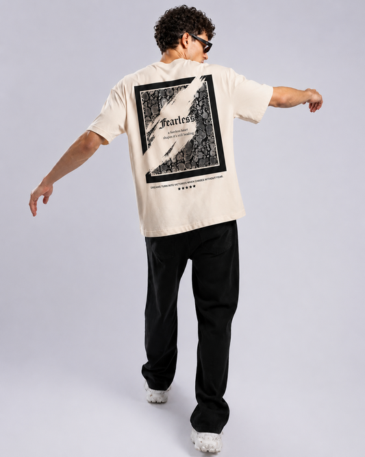 Men’s Casual Oversized T-Shirt | Fearless Print Cotton Streetwear Tee