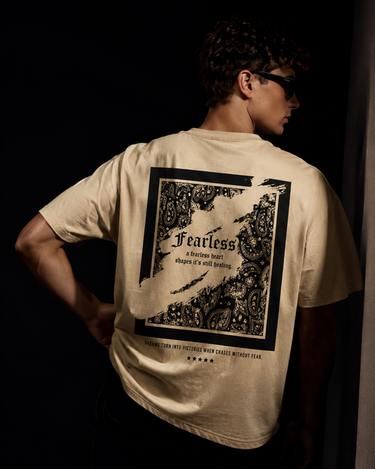 Men’s Casual Oversized T-Shirt | Fearless Print Cotton Streetwear Tee