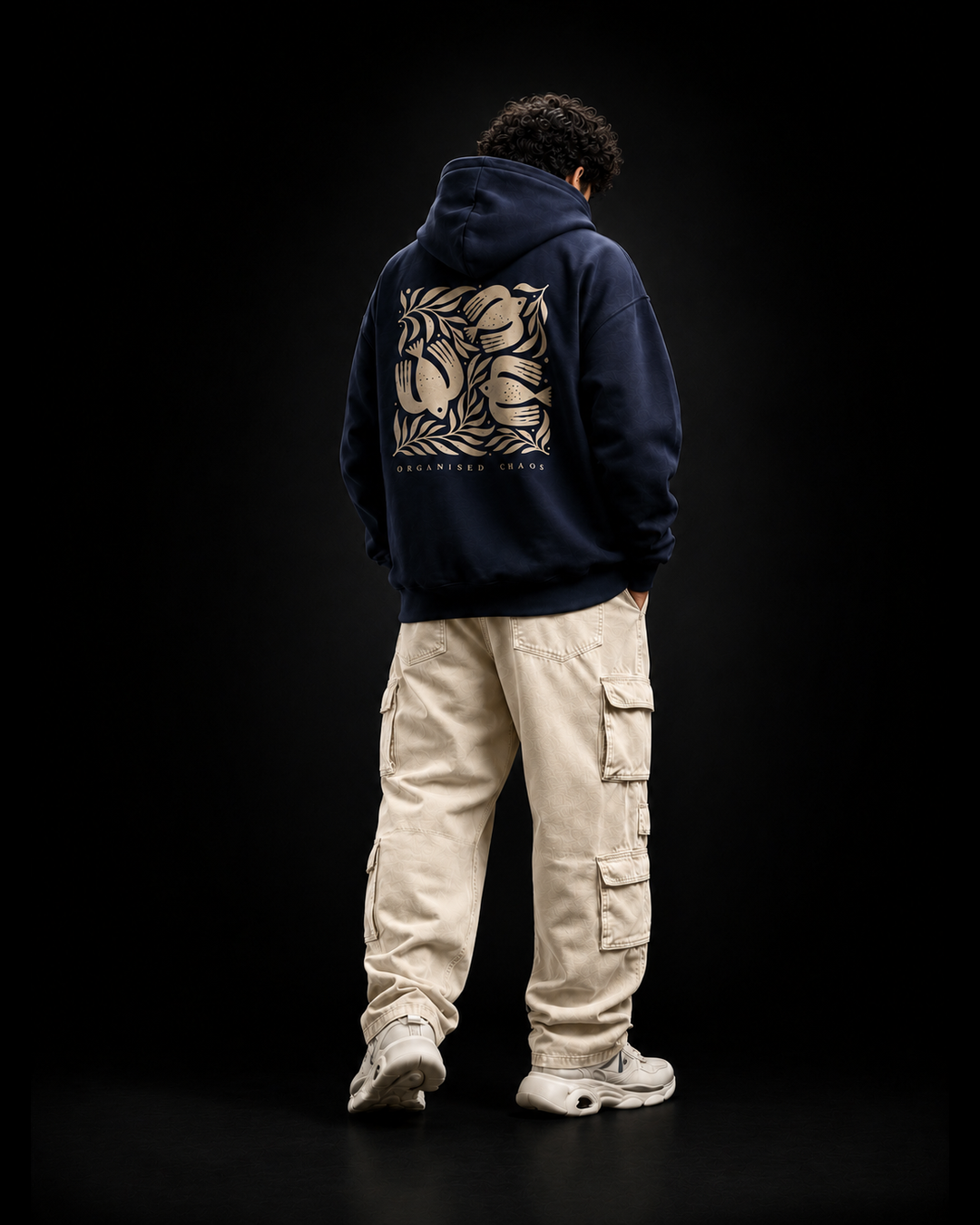 Men’s Oversized Streetwear Hoodie with Artistic Back Print