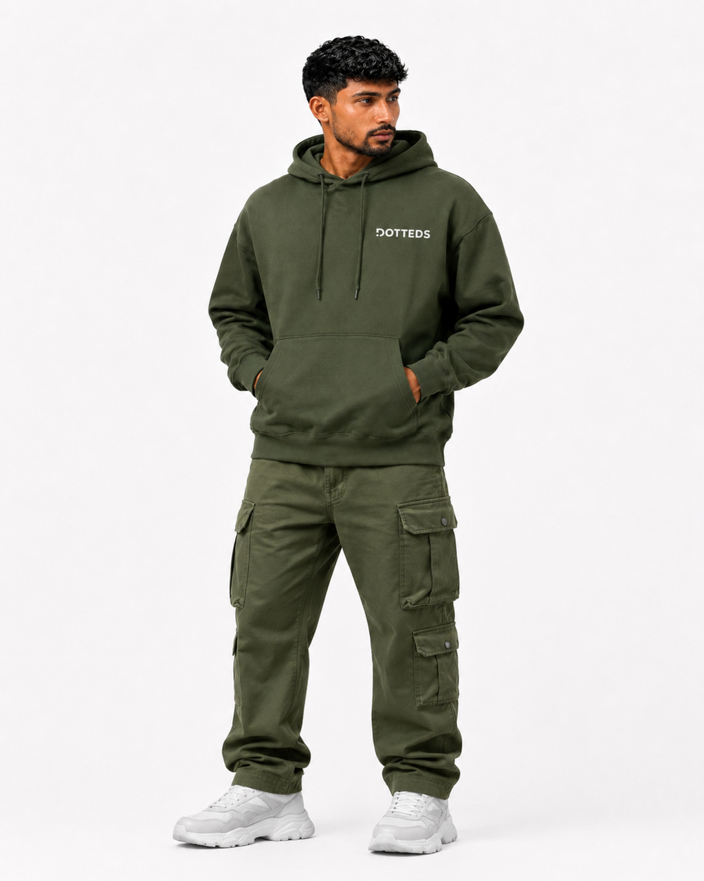 Men’s Olive Green Oversized Hoodie – California Streetwear Design