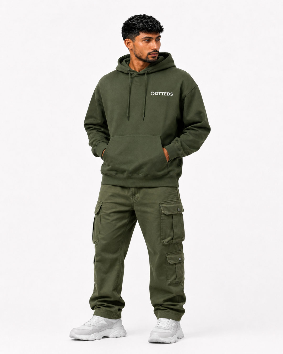 Men’s Olive Green Oversized Hoodie – California Streetwear Design