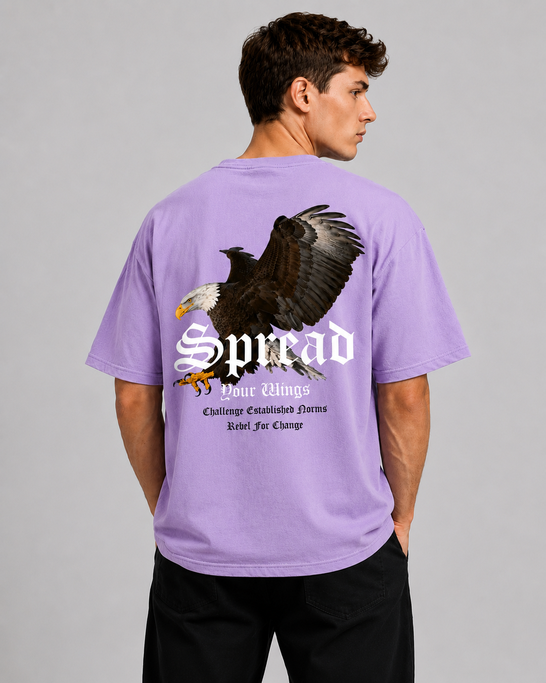 Lavender Urban Streetwear Graphic T-Shirt